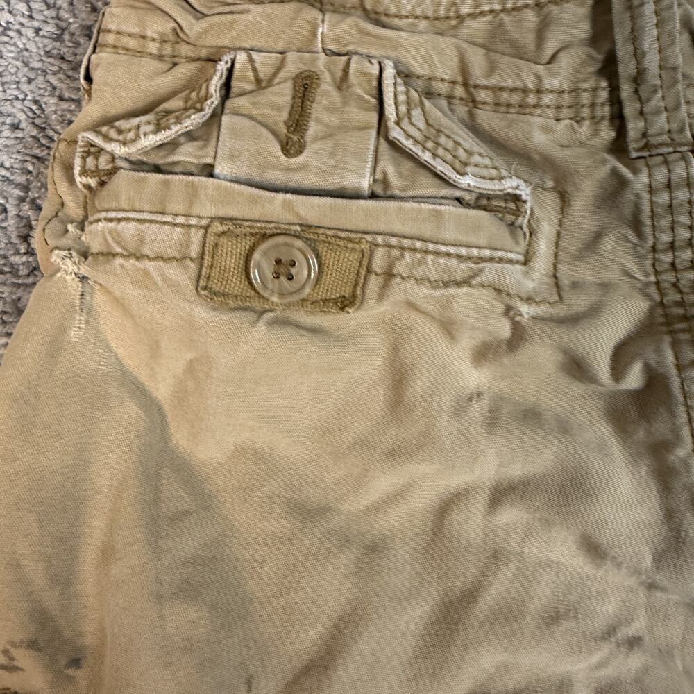 VTG American Eagle Outfitters Shorts Mens 32 Beige Cargo Canvas 11 In Pockets - Picture 9 of 12